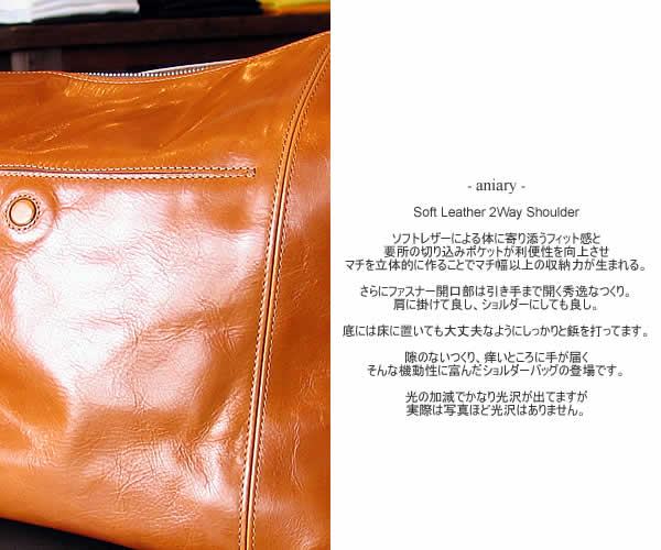 aniary�@(�A�j�A��)�@SL-03-01�@Soft Leather 2Way Shoulder
