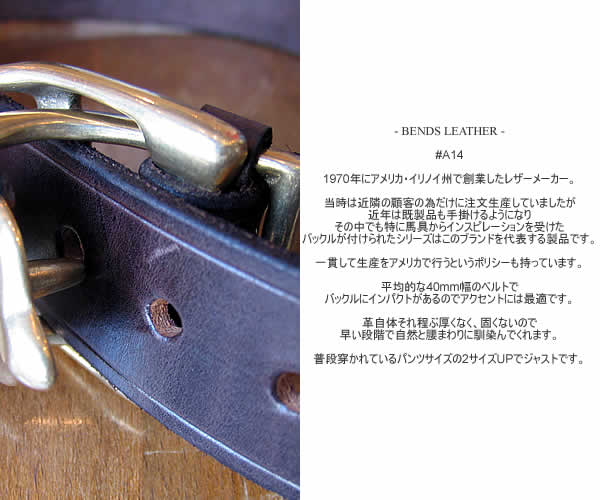 BENDS LEATHER@ixYU[j@#A14 LEATHER BELT