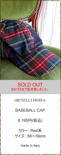 BENELLI MODA�@(�x�l�b�� ���[�_)�@BASEBALL CAP