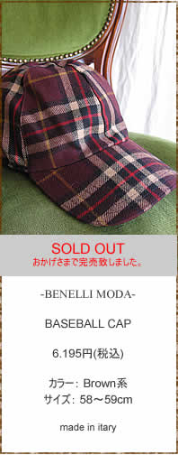BENELLI MODA�@(�x�l�b�� ���[�_)�@BASEBALL CAP