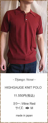 Django Atour@(WS AgD[)@DN-003@HIGHGAUGE KNIT POLO