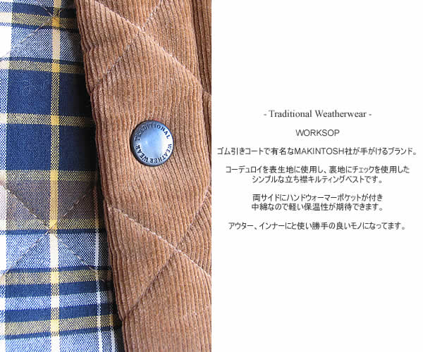 Traditional Weather Wear�@(�g���f�B�V���i���E�F�U�[�E�F�A�[)�@GTS WORKSOP CORDUROY